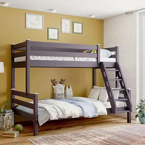 Кровать Адель без обивки лаванда без подъёмного механизма 1200x1900, изголовье жесткое