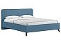 Кровать Миа рогожка браво блю 1600x2000, изголовье мягкое