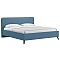 Кровать Миа рогожка светло-синий без подъёмного механизма 1800x2000, без ортопедического основания, изголовье мягкое