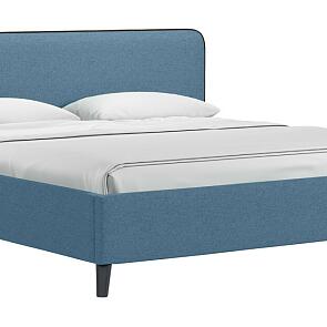 Кровать Миа рогожка браво блю 1800x2000, изголовье мягкое