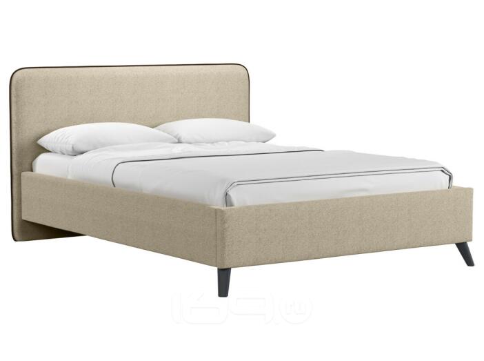 Кровать интерьерная Миа HP рогожка Bravo light brown/кант Коричневый 140*200