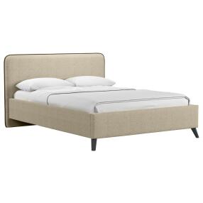 Кровать интерьерная Миа HP рогожка Bravo light brown/кант Коричневый 140*200