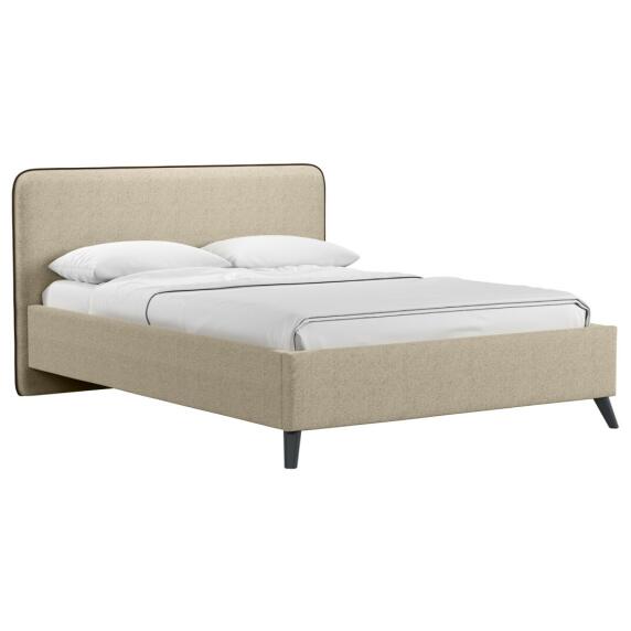 Кровать интерьерная Миа HP рогожка Bravo light brown/кант Коричневый 140*200