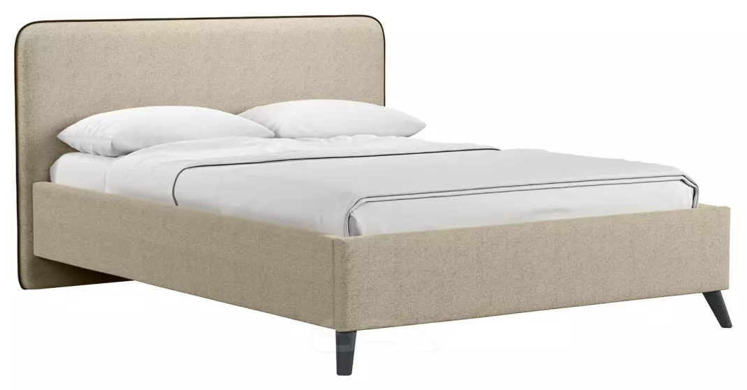 Кровать интерьерная Миа HP рогожка Bravo light brown/кант Коричневый 140*200