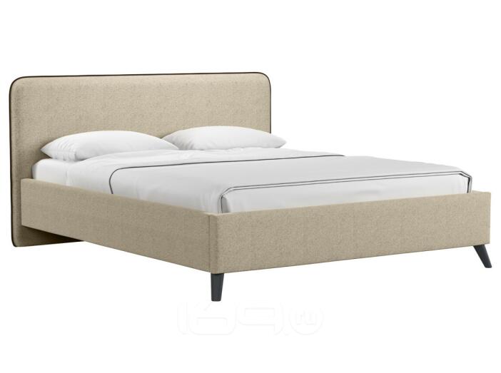 Кровать интерьерная Миа HP рогожка Bravo light brown/кант Коричневый 160*200