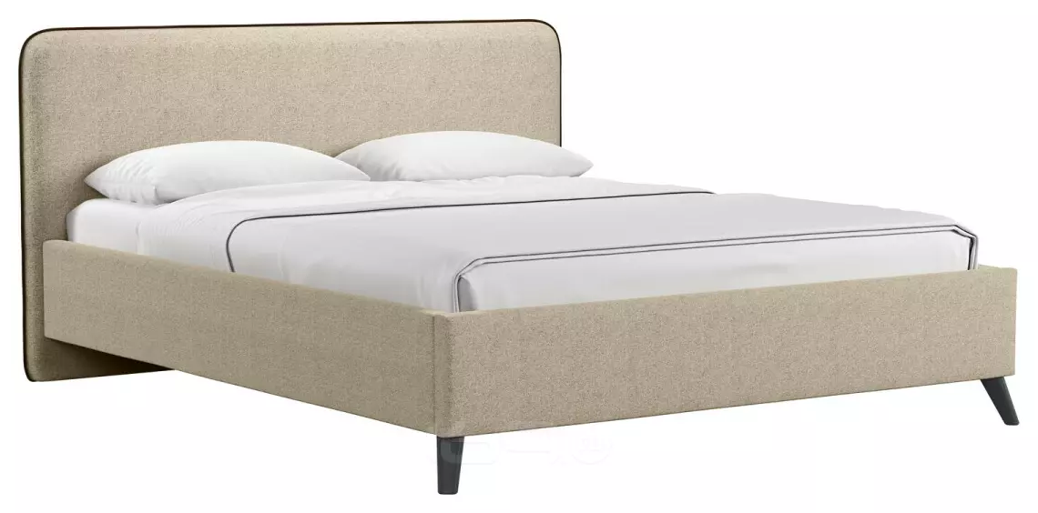 Кровать интерьерная Миа HP рогожка Bravo light brown/кант Коричневый 160*200