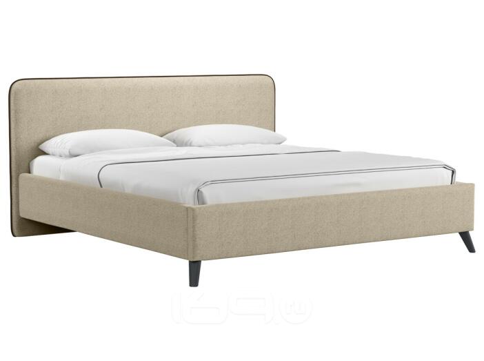 Кровать интерьерная Миа HP рогожка Bravo light brown/кант Коричневый 180*200