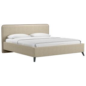 Кровать интерьерная Миа HP рогожка Bravo light brown/кант Коричневый 180*200