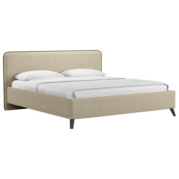 Кровать интерьерная Миа HP рогожка Bravo light brown/кант Коричневый 180*200