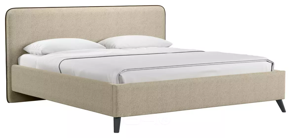 Кровать интерьерная Миа HP рогожка Bravo light brown/кант Коричневый 180*200