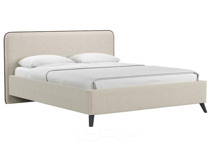 Кровать интерьерная Миа HP рогожка Bravo white/кант Коричневый 160*200