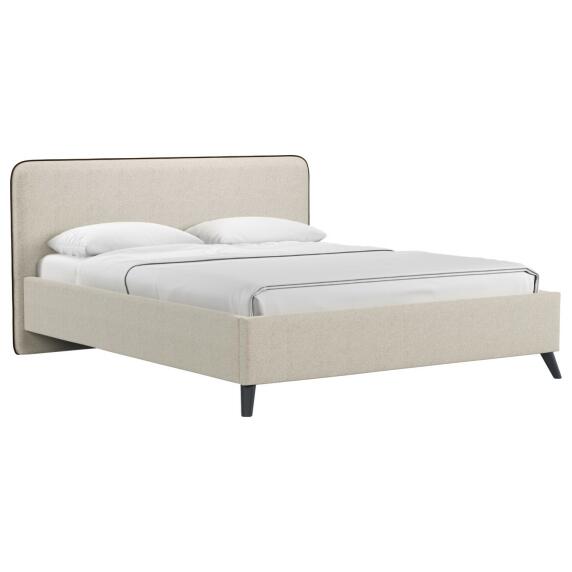 Кровать интерьерная Миа HP рогожка Bravo white/кант Коричневый 160*200