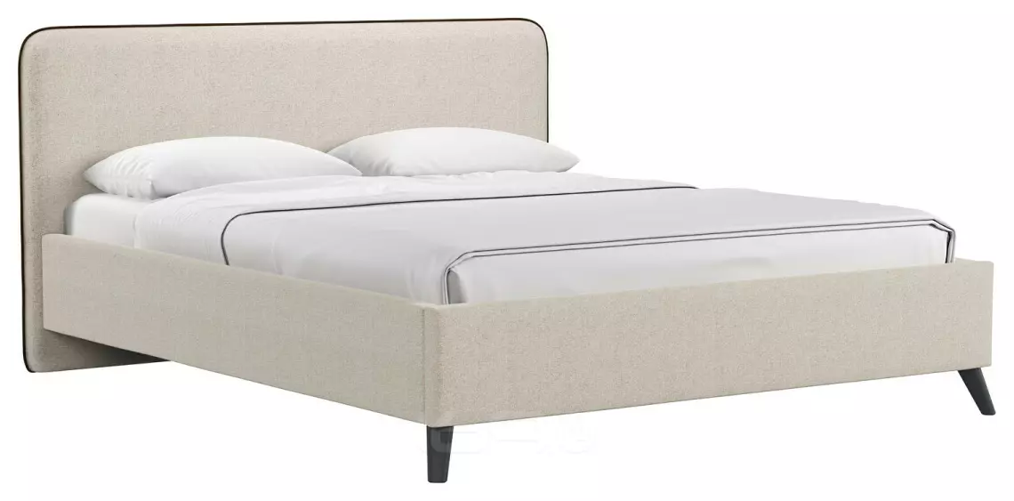Кровать интерьерная Миа HP рогожка Bravo white/кант Коричневый 160*200