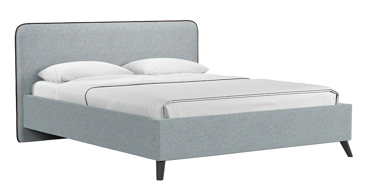 Кровать интерьерная Миа HP рогожка Bravo grey/кант Коричневый 160*200