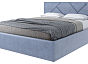 Кровать Лима велюр голубой 1400x2000, изголовье мягкое