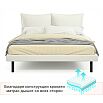 Кровать Fly с матрасом велюр бежевый без П/М 1400x2000, изголовье мягкое