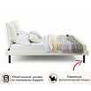 Кровать Fly с матрасом велюр бежевый без П/М 1400x2000, изголовье мягкое