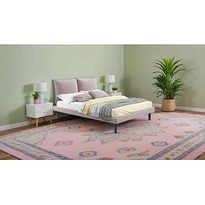 Кровать Fly с матрасом велюр лиловый без П/М 1400x2000, изголовье мягкое