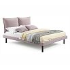 Кровать Fly с матрасом велюр лиловый без П/М 1400x2000, изголовье мягкое