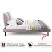 Кровать Fly с матрасом велюр лиловый без П/М 1400x2000, изголовье мягкое