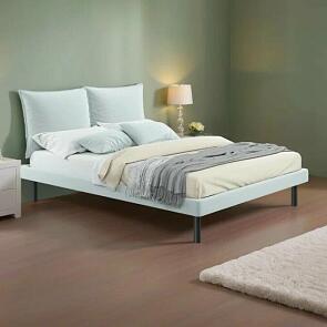 Кровать Fly с матрасом велюр мята пастель без П/М 1400x2000, изголовье мягкое