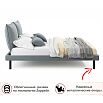 Кровать Fly с матрасом велюр серый без П/М 1400x2000, изголовье мягкое