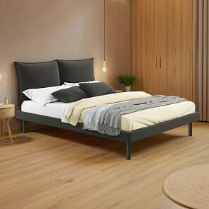 Кровать Fly с матрасом велюр шоколад без П/М 1400x2000, изголовье мягкое