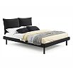 Кровать Fly с матрасом велюр черный без П/М 1400x2000, изголовье мягкое