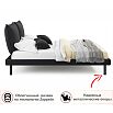 Кровать Fly с матрасом велюр черный без П/М 1400x2000, изголовье мягкое