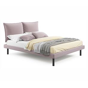 Кровать Fly с матрасом велюр лиловый без П/М 1600x2000, изголовье мягкое