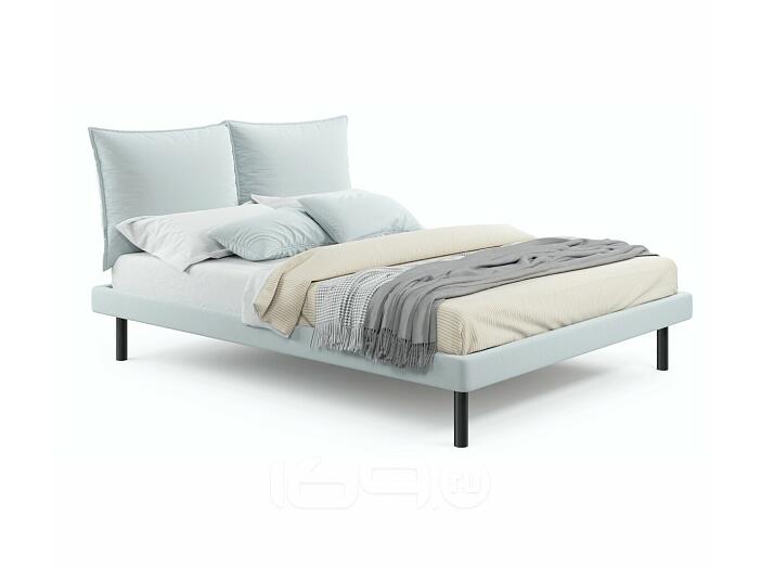 Кровать Fly с матрасом велюр мята пастель без П/М 1600x2000, изголовье мягкое