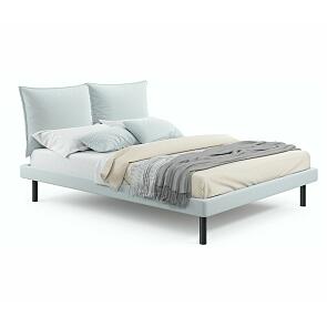 Кровать Fly с матрасом велюр мята пастель без П/М 1600x2000, изголовье мягкое