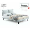 Кровать Fly с матрасом велюр мята пастель без П/М 1600x2000, изголовье мягкое
