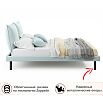 Кровать Fly с матрасом велюр мята пастель без П/М 1600x2000, изголовье мягкое