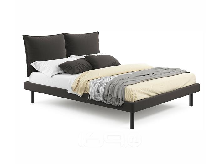 Кровать Fly с матрасом велюр шоколад без П/М 1600x2000, изголовье мягкое