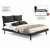 Кровать Fly с матрасом велюр шоколад без П/М 1600x2000, изголовье мягкое