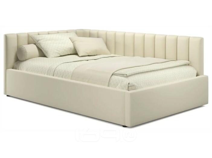 Кровать мягкая Milena 1200 бежевая с подъемным механизмом