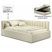 Кровать Milena с матрасом велюр бежевый С П/М 1200x2000, ортопедическое основание, изголовье мягкое