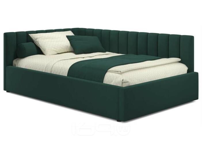 Кровать мягкая Milena 1200 изумруд с подъемным механизмом