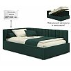 Кровать Milena с матрасом велюр изумруд С П/М 1200x2000, ортопедическое основание, изголовье мягкое
