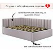 Кровать Milena с матрасом велюр лиловый С П/М 1200x2000, ортопедическое основание, изголовье мягкое