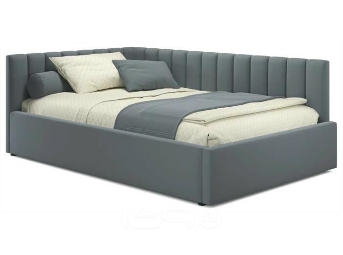 Кровать мягкая Milena 1200 серая с подъемным механизмом
