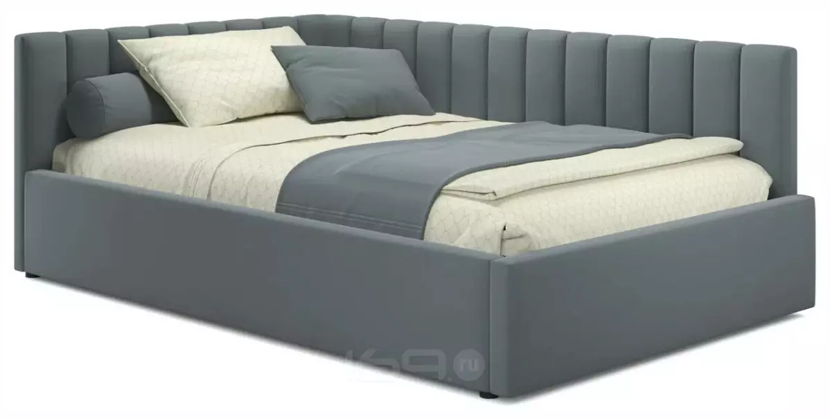 Кровать мягкая Milena 1200 серая с подъемным механизмом