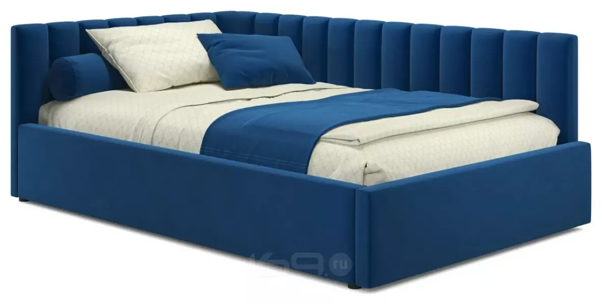 Кровать мягкая Milena 1200 синяя с подъемным механизмом