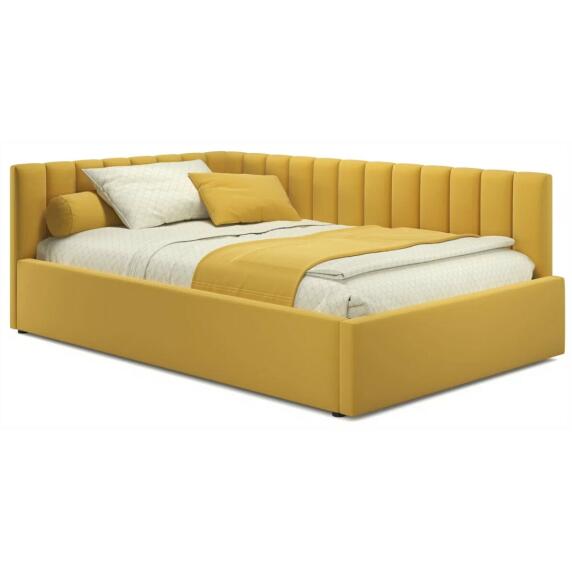 Кровать мягкая Milena 1200 желтая с подъемным механизмом