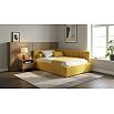 Кровать Milena с матрасом велюр желтый С П/М 1200x2000, ортопедическое основание, изголовье мягкое