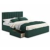 Кровать Olivia с матрасом велюр изумруд без П/М 1600x2000, ортопедическое основание, изголовье мягкое
