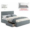 Кровать Olivia с матрасом велюр серый без П/М 1600x2000, ортопедическое основание, изголовье мягкое