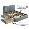 Кровать Olivia с матрасом велюр серый без П/М 1600x2000, ортопедическое основание, изголовье мягкое