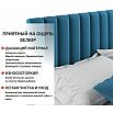Кровать Olivia с матрасом велюр синий без П/М 1600x2000, ортопедическое основание, изголовье мягкое